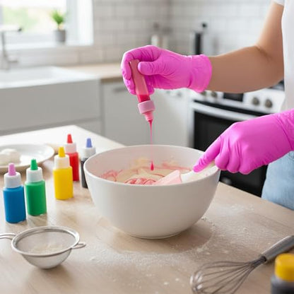 SwiftGrip Pink Gloves Powder-Free Nitrile Gloves, 50ct Box - 3-Mil, Gloves Disposable Latex Free, for Kitchen, Cleaning, Estheticians, Hair Stylist - Pink/Fuchsia(X-Small)