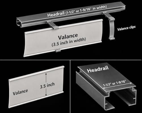 Vertical Blind Valance Clips - Clear Plastic Replacement Brackets for 3.5-Inch Slats