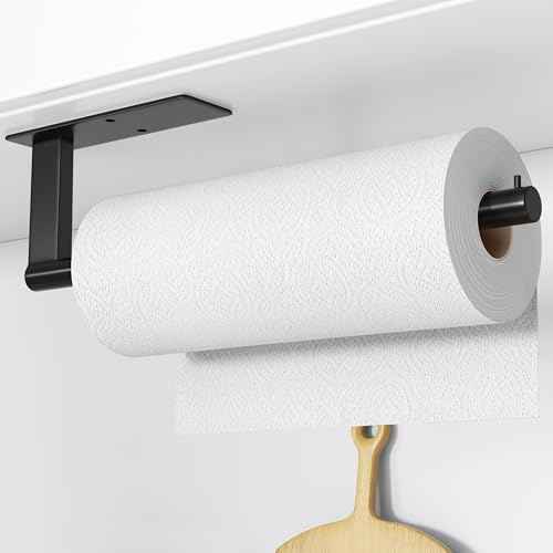 Paper Towel Holder Under Cabinet: Self-Adhesive or Drilling Paper Towel Dispenser - Stainless Steel Paper Towel Roll Holder