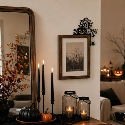Halloween Door & Window Corner Decor Set - Pumpkin, Black Cat, Skull, Ghost Wooden Toppers