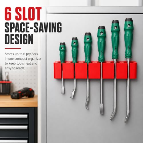 Magnetic Pry Bar Holder Wall Mount Organizer for Garage & Workshop