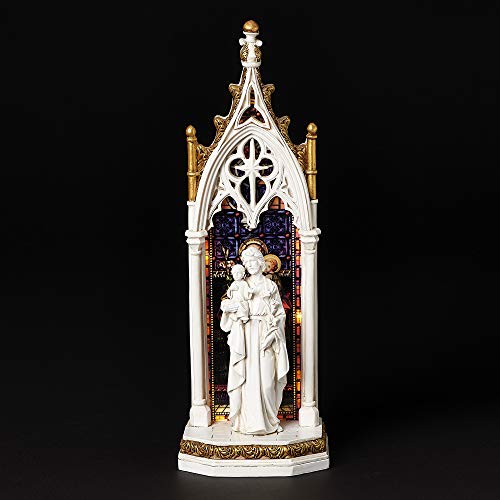 11.75 Inch LED St. Joseph and Child Cathedral Window Figurine Religious Decor
