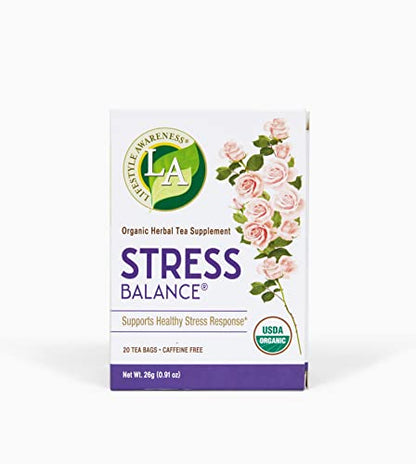 Lifestyle Awareness Teas, Caffeine Free Stress Balance Tea, 20 Count