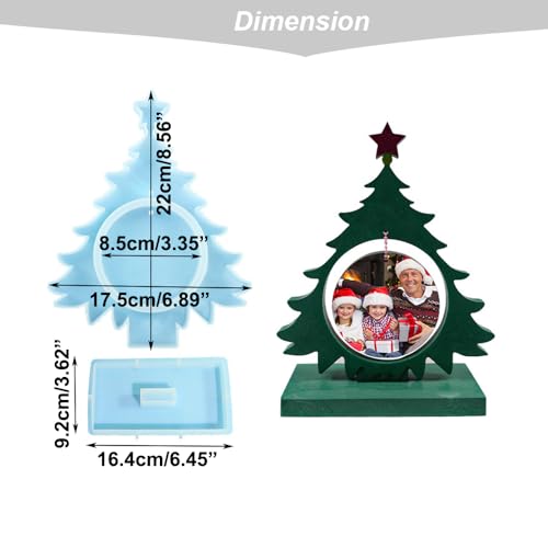 Christmas Tree Resin Photo Frame Mold - Silicone Craft Mold for Epoxy Crafts