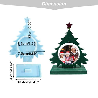 Christmas Tree Resin Photo Frame Mold - Silicone Craft Mold for Epoxy Crafts