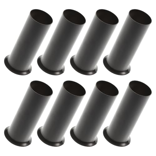 8pcs Black Metal Candle Sleeve Covers for Lamp Bases and Sockets