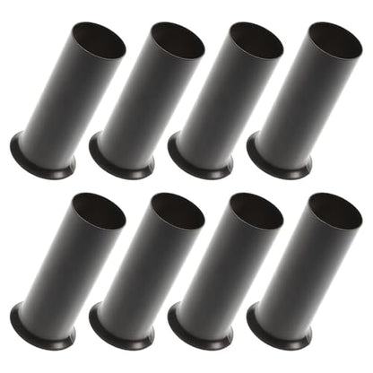 8pcs Black Metal Candle Sleeve Covers for Lamp Bases and Sockets