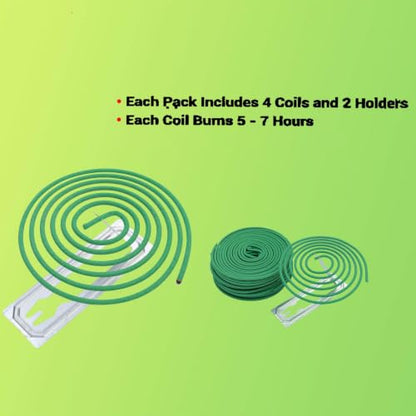 Citronella Incense Coils for Outdoor & Indoor Use - 48 Count with 2 Stands - Long-Lasting Mosquito Repellent