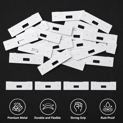 Vertical Blind Repair Clips Kit - 20 White Metal Slats Replacement Parts