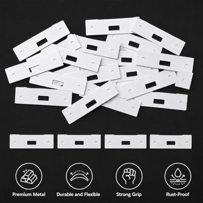 Vertical Blind Repair Clips Kit - 20 White Metal Slats Replacement Parts