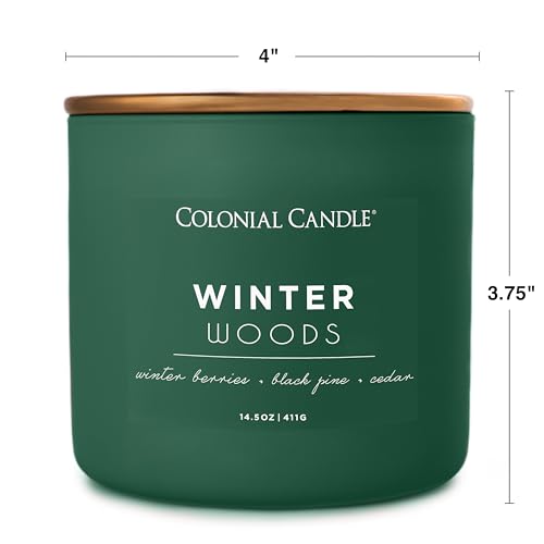 Winter Woods Scented Candle - 14.5 oz Green Jar, 3 Wicks, Holiday Fragrance - Variation of THIS listing