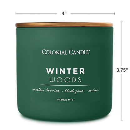 Winter Woods Scented Candle - 14.5 oz Green Jar, 3 Wicks, Holiday Fragrance - Variation of THIS listing
