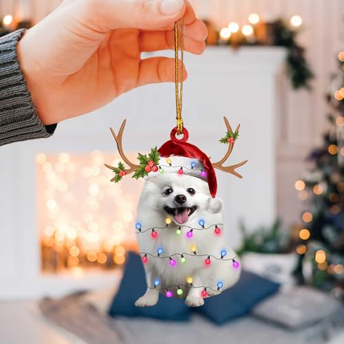 Pomeranian Christmas Ornament Flat Decor - Variation 3