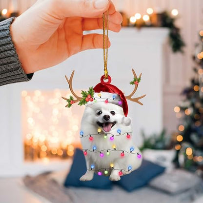 Pomeranian Christmas Ornament Flat Decor - Variation 3