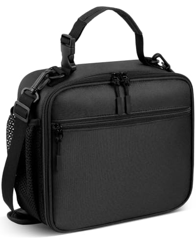 Men's Small Black Insulated Lunch Box with Detachable Strap - Dailyice