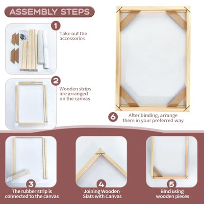 16x20 Inch Canvas Frame for 18x22 Canvas - DIY Wooden Stretcher Bars Kit