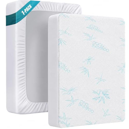 SHOUREN Full-Size Mattress Topper Cover Blue 8-18 Inch Viscose Bamboo Protector
