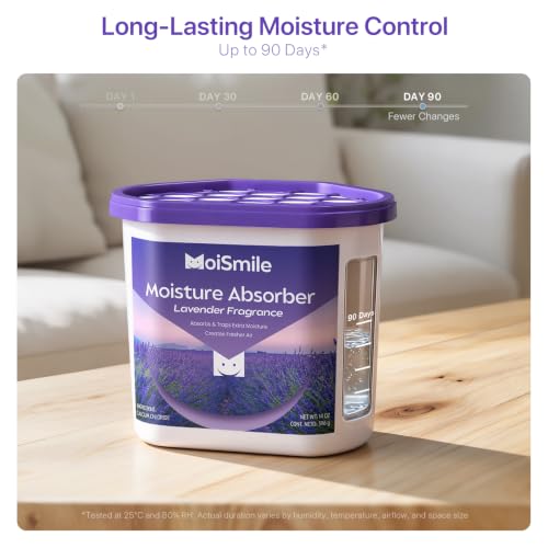 Lavender Scent Moisture Absorber Buckets 6 Pack, 14 oz Each, Humidity Control