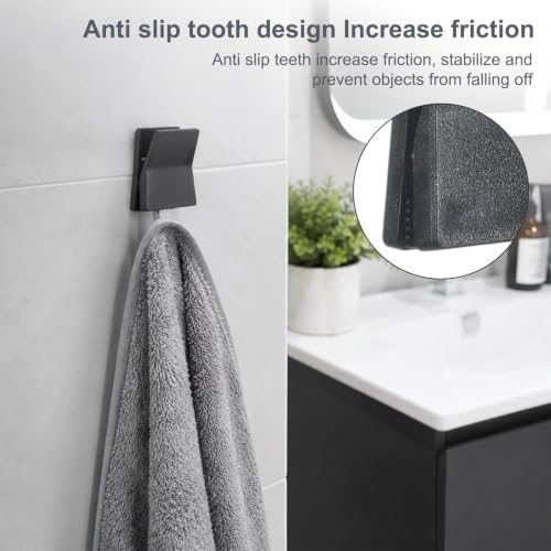 6-Pack Wall Adhesive Clips for Towels Tapestries & Decor - Black & White