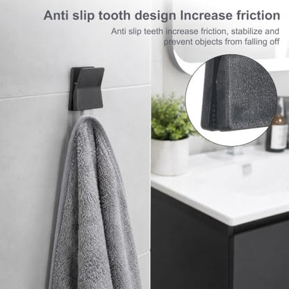 6-Pack Wall Adhesive Clips for Towels Tapestries & Decor - Black & White