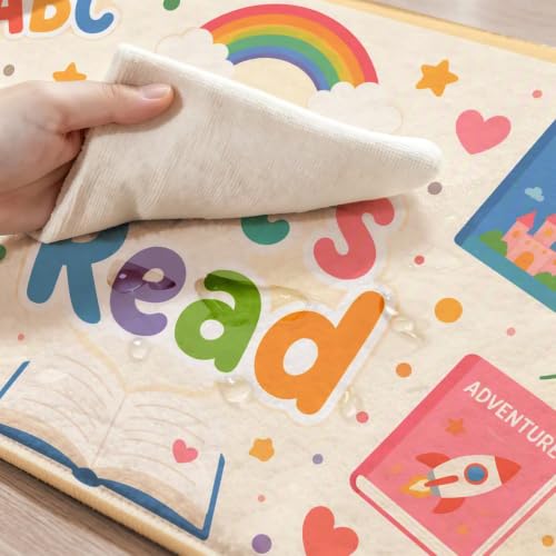 Kids Reading Rug 5x7 Learning Floor Mat Classroom Playroom Non-Slip Carpet