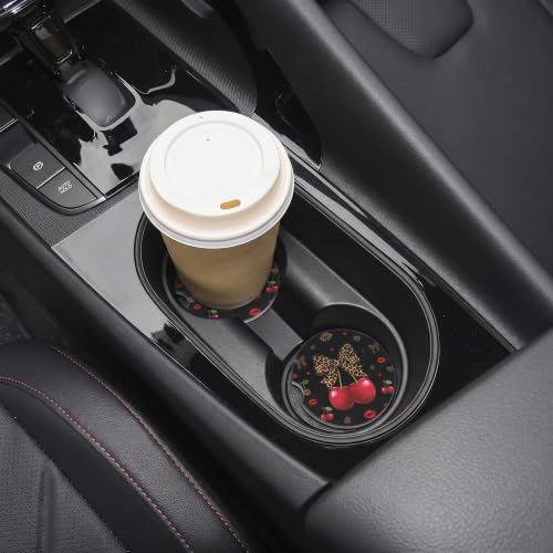Cheetah Leopard Car Coasters for Cup Holders - Absorbent Ceramic Set - Variation: Cheetah251