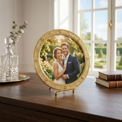 Mini Gold Plate Easel Stands Set of 4 - Small Display Frames for Photos, Art, Plates