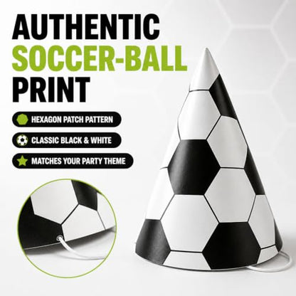 Soccer Party Hats for Birthday Celebration Supplies