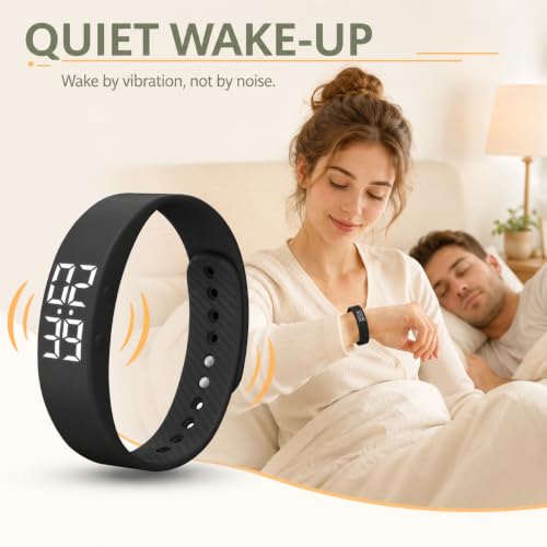 Vibrating Alarm Wristband Dual-Button Silent Reminder Watch