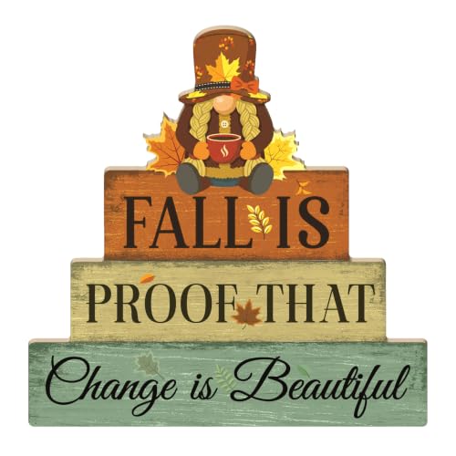 Putuo Decor Fall Gnome Table Decor - Orange Sage Beige, Seasonal Mantel Accent