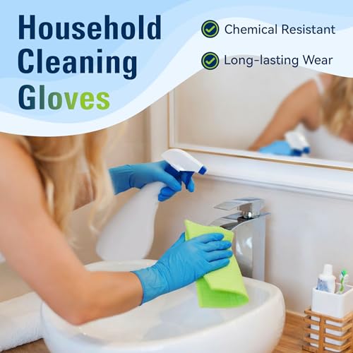 SWIFTLITE Nitrile Gloves, Food Safe Disposable Gloves Latex Free, Blue Rubber Gloves Powder Free for Food Prep, Cooking, Kitchen Cleaning (Small, 100)