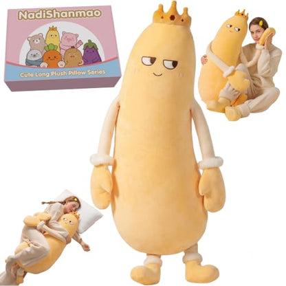 Large Mango Hugging Pillow with Patting and Heating Features - Customizable Comfort