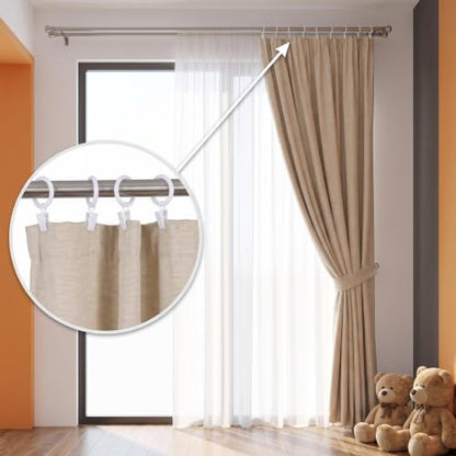 Plastic Roman Blind Curtain Rings - White 100pcs for Shades & Drapes