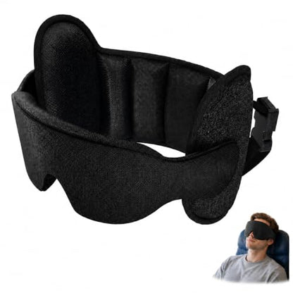 Travel Pillow with Eye Mask Support - Adjustable U-Shaped Neck Cushion
