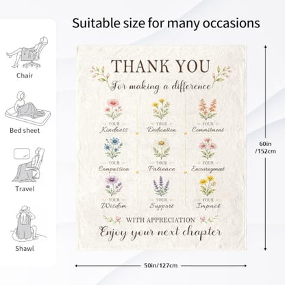 Coworker Retirement Gift Blanket 50 x 60 Inch White Farewell Throw