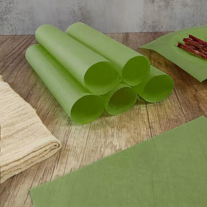 Green Wax Paper Sheets for Food - 100Pcs, 6x6 Inches, Greaseproof Deli Wraps