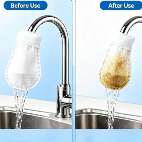 Faucet Filter Cotton Bags - Replaceable Non-Woven Sleeve for Kitchen & Bath - 10 Pcs