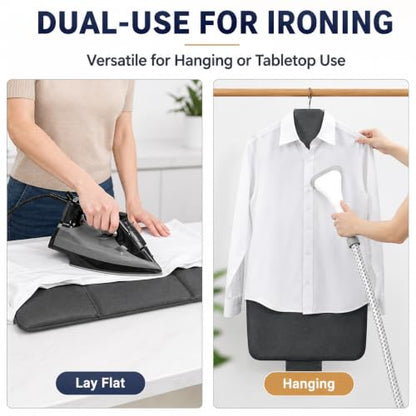 Foldable Clothes Steamer Board 35.62 x 15.75 Inch Portable Ironing Mat with Silicone Rest