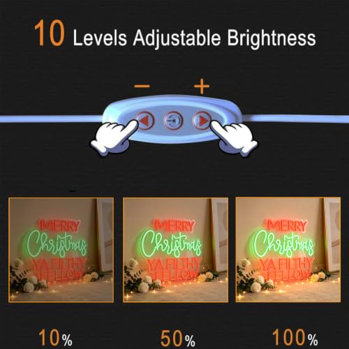 Merry Christmas Ya Filthy Fellow Neon Wall Sign - Dimmable USB Red Green LED Acrylic Decor - Variation of THIS listing