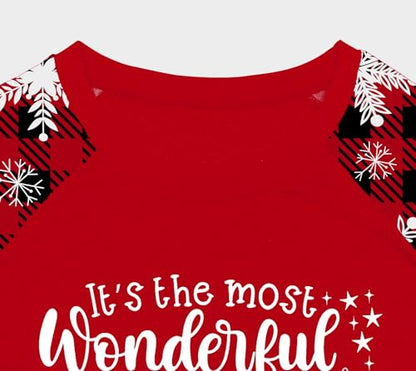 Plus Size Xmas Christmas Buffalo Plaid Tree Shirt Women Long Oversized Graphic Tee - 4X-Large Plus Red3