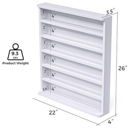 Wood Nail Polish Rack 6-Tier Wall Shelf Storage & Display Organizer