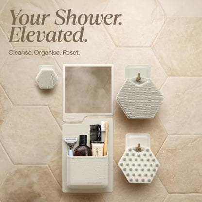 Self-Care Gift Set with Silicone Scrubbers Fog-Resistant Shower Mirror & Bathroom Accessories