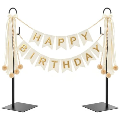 Adjustable Metal Banner Stands 2 Pack with Matching Banner for Events