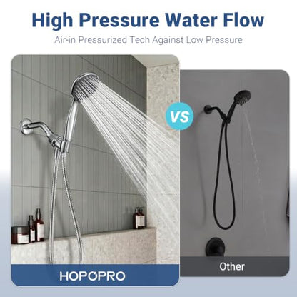 Handheld Shower Head with High Pressure & Adjustable 59-Inch Hose