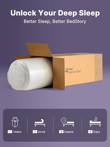 Queen Size Firm Mattress Topper 2 Inch High-Density Foam Grey & White