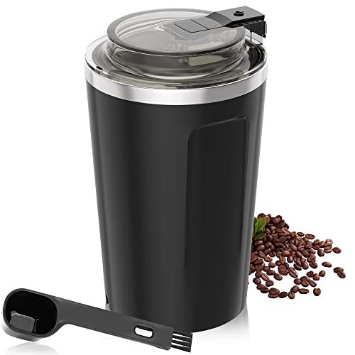 Coffee Grinder Electric, Espresso Coffee Bean Spices Grinder, Coffee Blade Grinders, One Touch Portable Grinder, for Coffee Bean, Spices, Herbs, Nuts, Grains, Black