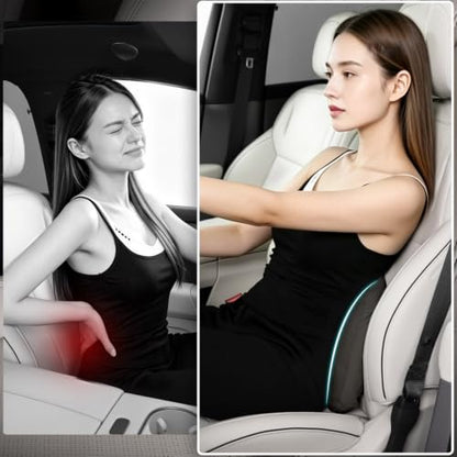 Lumbar Pillow for Car Support - Black 2 Pack Lower Back Cushion