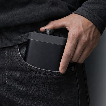 8 oz Stainless Steel Hip Flask with Silicone Grip - Travel Liquor Bottle for Men & Women