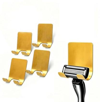 Gold Adhesive Hooks No Drill Wall Hanger for Bathroom Kitchen Shower - Variation 4