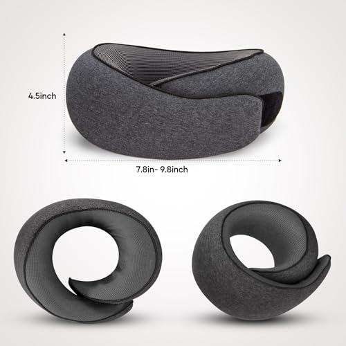 Travel Neck Pillow for Airplanes and Car - Dark Grey